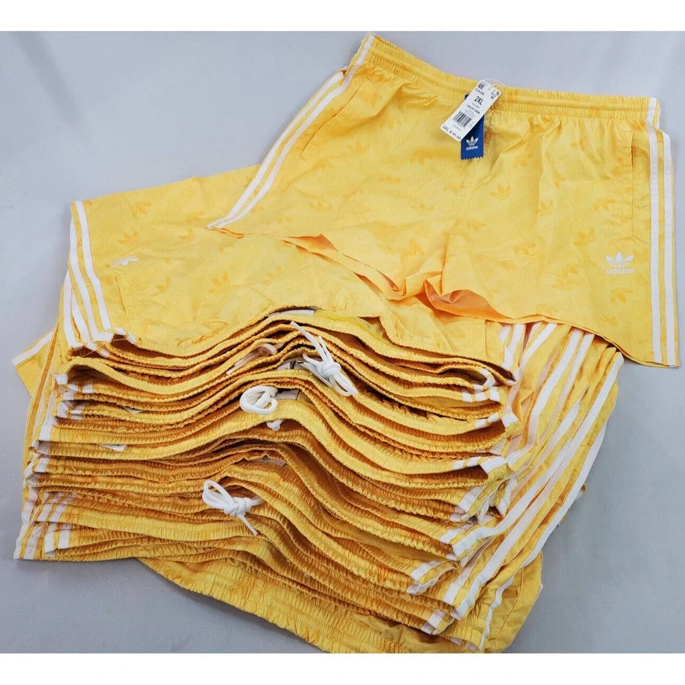 Adidas men swimwear shorts GJ5169 LINAOP 124782421 yellow pockets 2XL $45